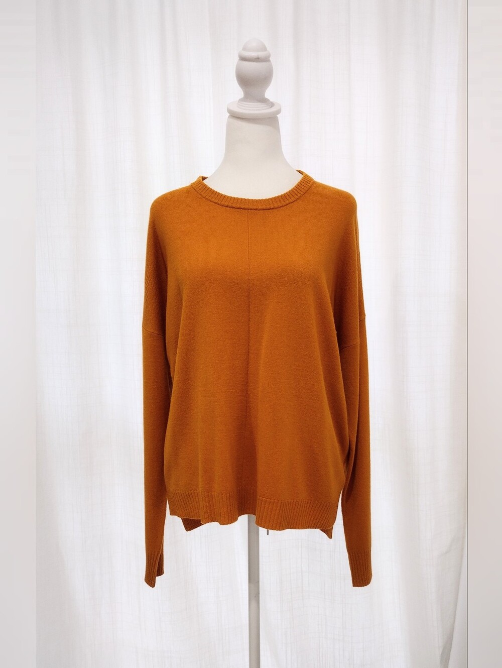 Express Sz S Casual Oversized Crewneck Sweater Pumpkin